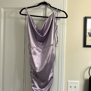 Pal purple sexy velvety dress w cowl neck and corset back -mini- never worn